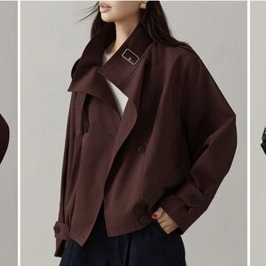 NWT Commense Burgundy Trench Coat